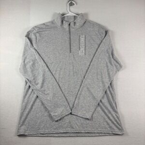 Champion Turks & Caicos Quarter Zip Pullover Mens 2XL Gray Heather Long Sleeve